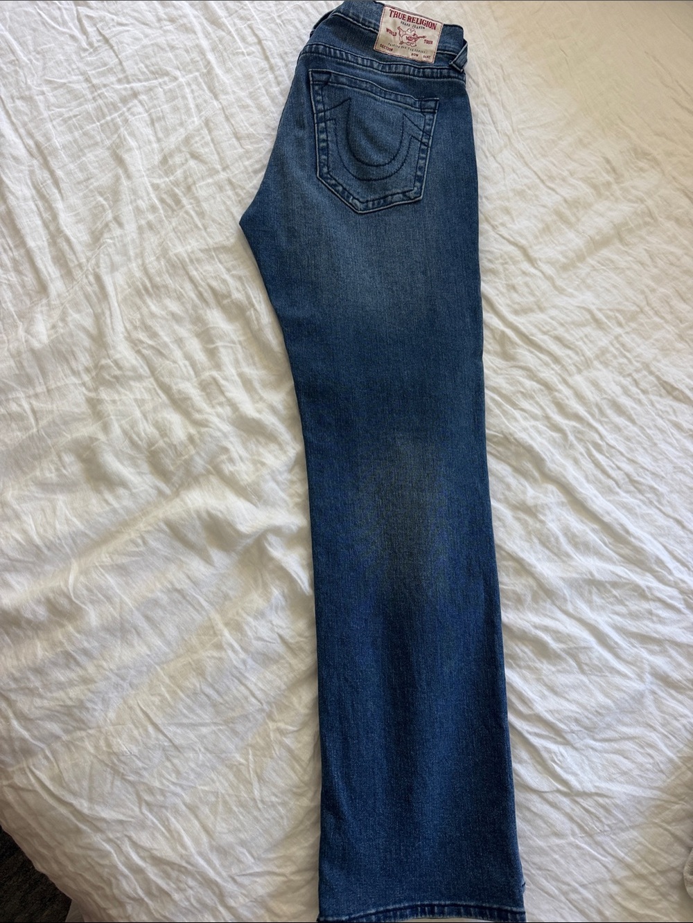 True Religion Straight Leg Jeans in Dark Indigo Blue